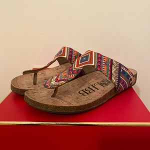 Sam and Libby Aztec Print Embroidered Sandals